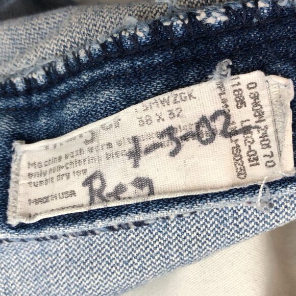 Wrangler Men's Blue Denim Jeans 38x32 Vintage American Made - Picture 3 of 13